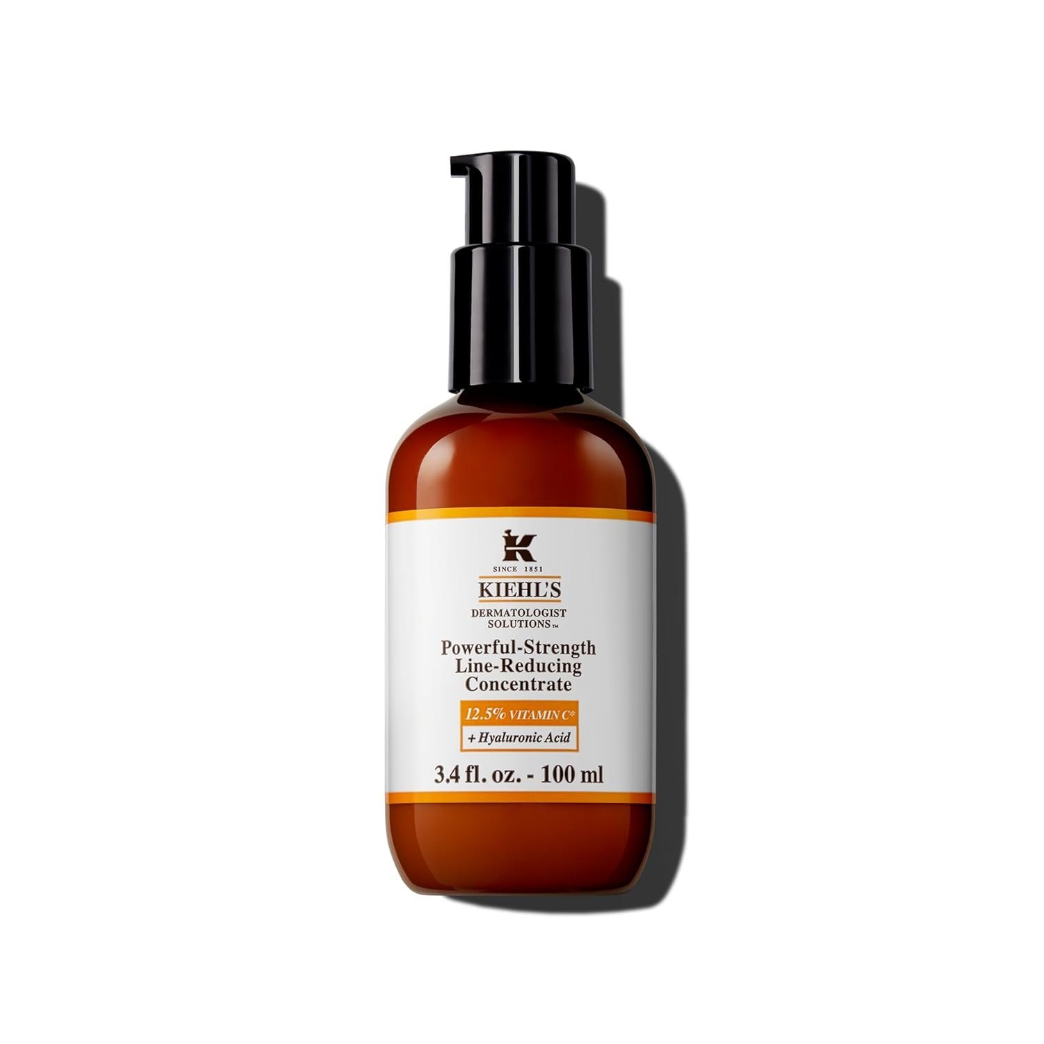 Kiehl's Powerful-Strength 12.5% Vitamin C Serum, Line-Reducing Concentrate for Face, Boosts Radiance & Firmness, Smooths & Plumps Skin, with Hyaluronic Acid, Dermatologist-Tested, Paraben-free