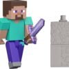 Minecraft Toys, Steve Action Figure with Accessory & Redstone Building Piece, 3.25-inch Scale Collectible Set Inspired by The Video Game