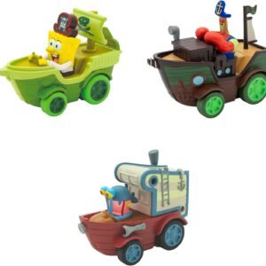 Spongebob Squarepants Movie: The Search for Squarepants Bikini Bottom Boaters | 3 Exclusive Movie-Styled Rev-Up Racers with Spongebob, Gary & Mr. Krabs