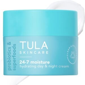TULA Skin Care 24-7 Hydrating Day & Night Cream - Nourishing Moisturizer for Face, Maintain Skin Balance & Improve Skin Smoothness, Contains Watermelon & Apple Extract, 1.5 oz