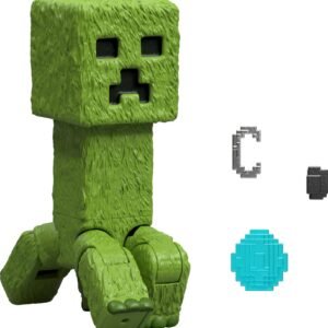 Minecraft Action Figure & Accessories Set, 4-inch Creeper Posable Character Collectible Inspired by A Minecraft Movie